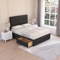 Texas Plush Bed Set With 4 Drawers, Mattress & 26" Headboard