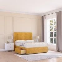 Manhattan Plush Velvet Memory Foam Bed Set With 4 Drawers, Mattress & Headboard