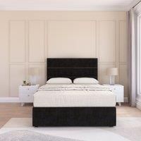 Texas Plush Velvet Memory Foam Bed Set With No Drawers, Mattress & Headboard