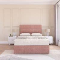 Texas Plush Velvet Memory Foam Bed Set With No Drawers, Mattress & Headboard