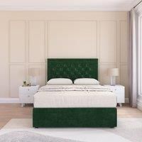 Montana Plush Velvet Memory Foam Bed Set With No Drawers, Mattress & Headboard