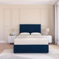 Montana Plush Velvet Memory Foam Bed Set With No Drawers, Mattress & Headboard