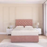 Montana Plush Velvet Memory Foam Bed Set With No Drawers, Mattress & Headboard