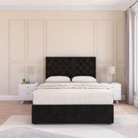 Mayfair Plush Velvet Memory Foam Bed Set With No Drawers, Mattress & Headboard