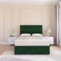 Texas Plush Fabric Ottoman Bed End Opening With Sprung Memory Mattress & 26 Inch strut Headboard