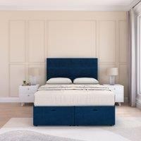 Texas Plush Fabric Ottoman Bed End Opening With Sprung Memory Mattress & 26 Inch Headboard