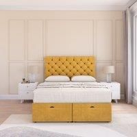 Mayfair Plush Fabric Ottoman Bed End Opening With Sprung Memory Mattress & 26 Inch Headboard