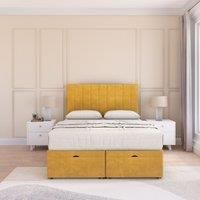 Kansas Plush Fabric Ottoman Bed End Opening With Sprung Memory Mattress & 26 Inch Headboard