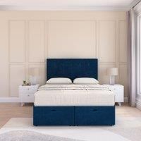 Highbury Plush Fabric Ottoman Bed End Opening With Sprung Memory Mattress & 26 Inch strut Headboard