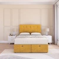 Highbury Plush Fabric Ottoman Bed End Opening With Sprung Memory Mattress & 26 Inch strut Headboard