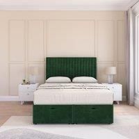 Manhattan Plush Fabric Ottoman Bed End Opening With Sprung Memory Mattress & 26 Inch Headboard