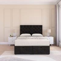 Mayfair Plush Fabric Ottoman Bed End Opening With Sprung Memory Mattress & 54 Inch Floorstanding Headboard