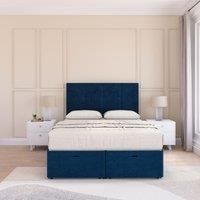 Jasmine Plush Fabric Ottoman Bed End Opening With Sprung Memory Mattress & 54 Inch Floorstanding Headboard
