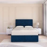 Manhattan Plush Fabric Ottoman Bed End Opening With Sprung Memory Mattress & 54 Inch Floorstanding Headboard