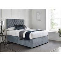 Alaska Memory Foam Divan Bed Set With Mattress, 2 Drawers And Headboard Grey Plush