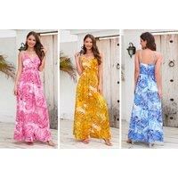 Women'S Summer Maxi Dress - 6 Colourful Prints! - Yellow