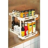 Multifunctional Rotating Storage Rack, 2 Tier Pull-out Storage Shelf