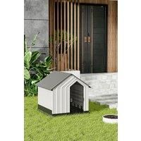 62*61*60cm Grey And White Waterproof Plastic Dog House Pet Kennel with Door