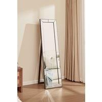 40*46*150cm Modern Chrome Beveled Floor Mirror
