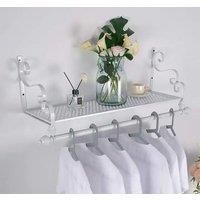 60cm Wall Mounted Metal Clothes Garment Shop Display Rack with Shelf