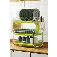 3-Tier Metal Dish Drainer Rack Storage Stainless Stand Bowl Plate Dryer Tray Kitchen