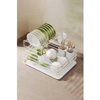 Kitchen 2 Tier Metal Dish Drainer Rack Sink Washing Plates Draining Board