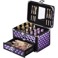 2in1 Diamond Pattern Makeup Case with Mirror