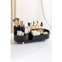 Large Capacity Makeup Organizer with Rotating Brushes Holder