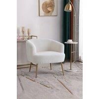 Teddy Fabric Armchair with Metal Legs
