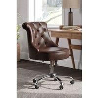 Mid-Back Linen Buttoned Swivel Office Chair