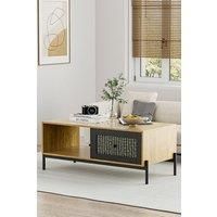 Rattan Coffee Table with Storage for Living Room