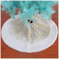 Hot Stamping Golden Twig Plush Christmas Tree Skirt