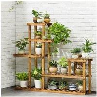Rustic Large Multi-Tiered Wooden Plant Stand