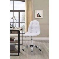Contemporary Linen Chrome Base Swivel Office Chair