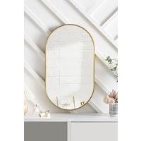 Modern Oval Metal Wall Mirror Gold