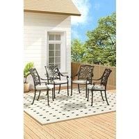 4Pcs Aluminum Outdoor Patio Dining Armchair with Cushion