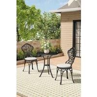 3pcs Leaf Hollowed Out Cast Aluminum Bistro Table and Chairs Set