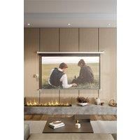 72" White Crossbar Electric Motorized Projector Screen with Remote
