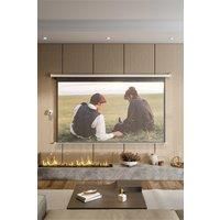 84" White Crossbar Electric Motorized Projector Screen with Remote