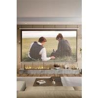 120" White Crossbar Electric Motorized Projector Screen with Remote