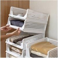 25CM Height Foldable Stackable Drawer Storage Basket
