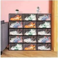 Set of 12 Clear Plastic Stackable Shoe Storage Box