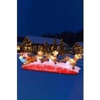 Living and Home 4M Inflatable Santa and Rudolf for Christmas Decoration in Red