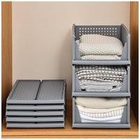 Set of 3 Folding Wardrobe Storage Boxes Toy Organizer Kitchen Bedroom