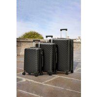 Living and Home Set of 3 Lightweight Hardside Travel Suitcase with Spinner Wheels, Black
