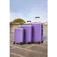 Set of 3 Lightweight Hardside Travel Suitcase with Spinner Wheels, Purple