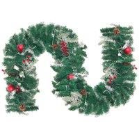 LivingandHome Living and Home 270Cm Artificial Pre-lit Frozen Christmas Garland