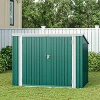 LivingandHome Living and Home Steel Trash Can Recycle Bin Enclosure Storage Shed, Green