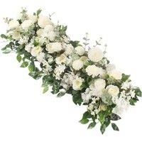 White Rose Floral Row for Wedding Aisle Decor