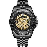 Anthony James Tachymeter Sports Automatic Wrist Watches Men - Hand Assembled Water & Scratch Resistant -Analogue Watch with Split Seconds Counter - Automatic Skeleton Watch - 5 Years Warranty –Black